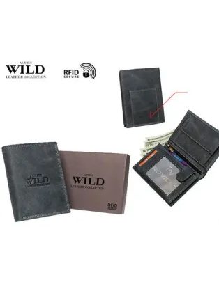 Grafit férfi bőr pénztárca csat nélkül