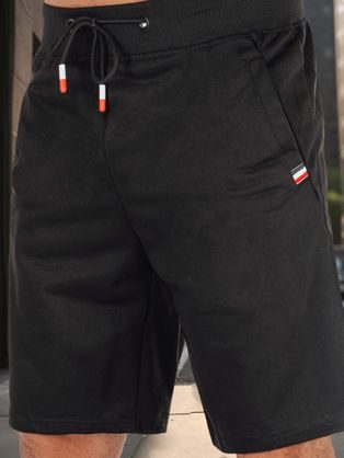 Kényelmes fekete rövidnadrág logóval