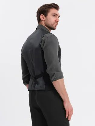 Elegáns fekete egyedi mellény V3 BLZV-0110