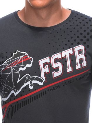Modern grafit szürke póló feltűnő lenyomattal  S1876