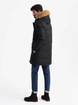 Időtlen steppelt bézs férfi parka V2 JALJ-0190