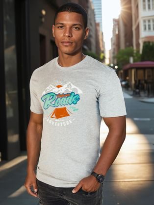 Szürke pólo trendi lenyomattal