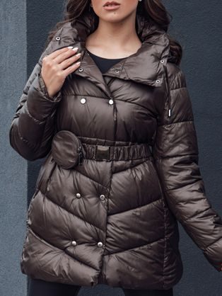 Trendi mokka színű steppelt kabát Bloom