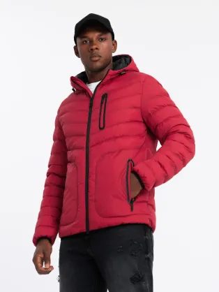 Sportos piros steppelt kabát V8 JALP-0179