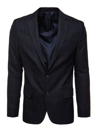 Stílusos kockás férfi kabát kék