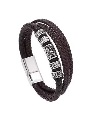 Háromszoros design férfi karkötő barna