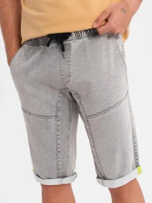 Stílusos világosszürke farmer rövidnadrág V1 SRDS-0135