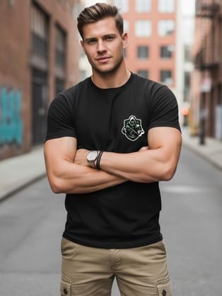Férfi fekete póló eredeti nyomtatással