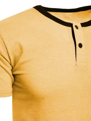 Kényelmes sárga pamut póló