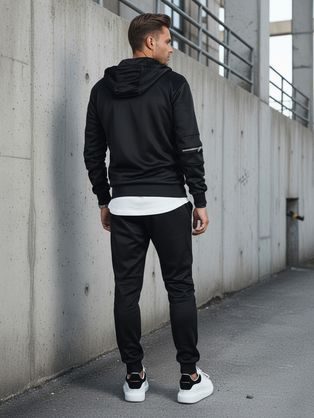 Meleg sötétkék férfi hosszú kabát