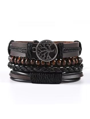 Barna kombinálható karkötő fával