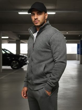 Kényelmes egyszerű antracit szürke felső