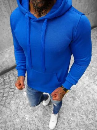 Sima kék kapucnis pulóver JS/2009Z