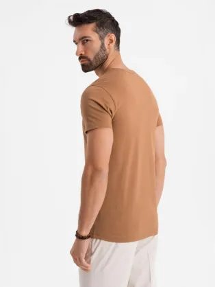 Basic pamut olajbogyó V-nyakú póló V6 TSBS-0237