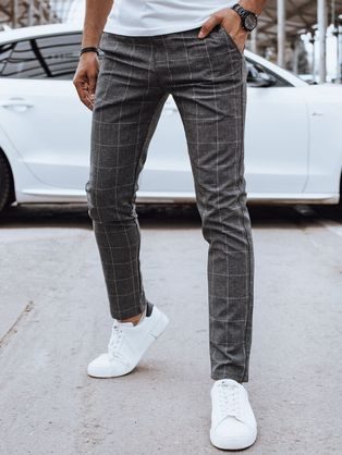 Eredeti grafit szürke káró mintás nadrág