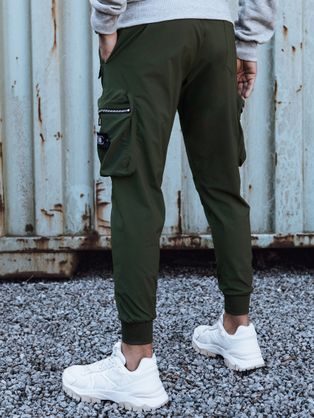 Trendi oliva zöld jogger nadrág P886