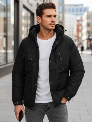 Meleg fekete férfi kabát télre