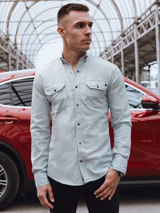 Vonzó farmer ing szürke színben