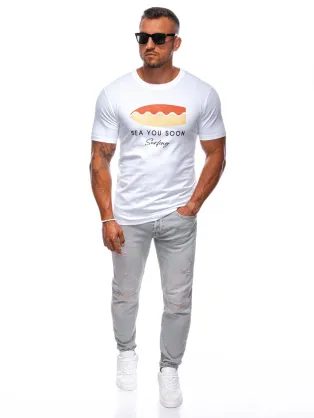 Grafit szürke póló nyári mintával V2 TSPT-0177