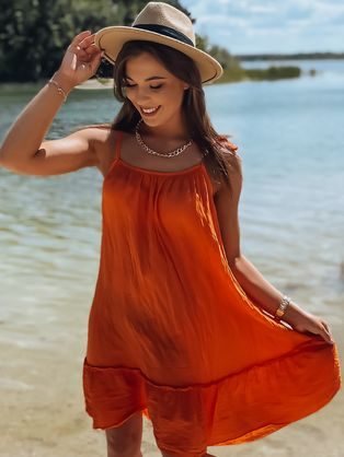 Könnyű narancs színű női nyári ruha Mija