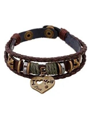 Barna bőr Infinity karkötő