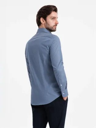 Trendi kék farmer ing logóval V2 SHDS-0180