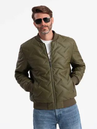 Liva zöld bomber dzseki mintás steppeléssel V2 JALP-0196
