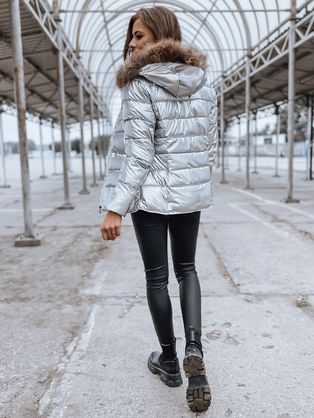 Különleges fekete női steppelt kabát Gisel