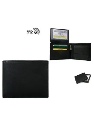 Klasszikus fekete bőr férfi pénztárca