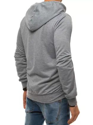 Kényelmes halvány szürke kapucnis pulóver