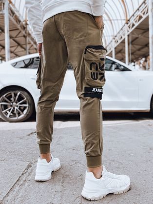 Trendi oliva zöld jogger nadrág P886