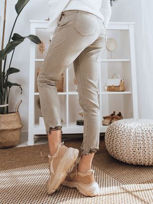 Modern khaki színű női nadrág Miki