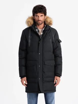 Fekete téli parka kabát V2 JALP-0182