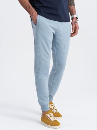 Halvány kék melegítő nadrág divatos varrással V7 PABS-0173