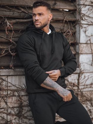 Kényelmes edzőruha férfiaknak fekete