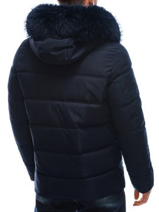 Fekete téli dzseki szőrmével