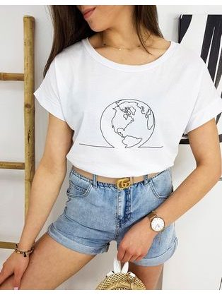 Különleges fehér női póló Globe