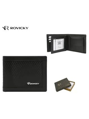 Stílusos fekete férfi pénztárca Rovicky