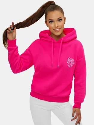 Rózsaszín női pulóver lenyomattal JS/B26013Z
