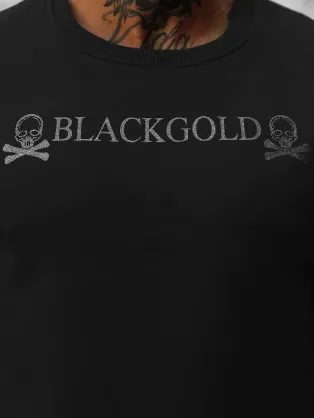 Fekete pulóver felirattal  BlackGold NB/MF2001