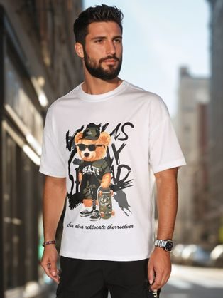 Fehér férfi póló eredeti nyomtatással