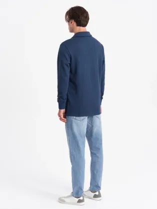 Basic pamut férfi pulóver olívazöld V2 om-ssbn-0159