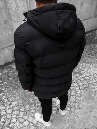Trendi fekete steppelt kabát N/7330