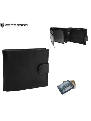 Fekete bőr férfi pénztárca Peterson