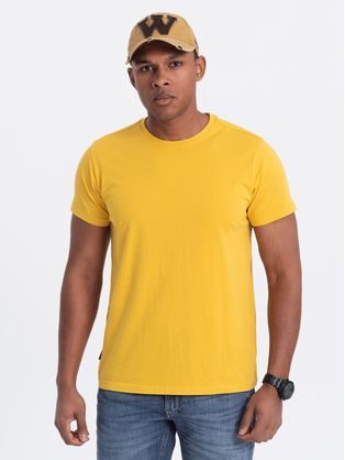 Mustár színű sárga pamut póló V8 TSBS-0146