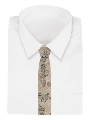 Bézs színű nyakkendő trendi mintávaĺ