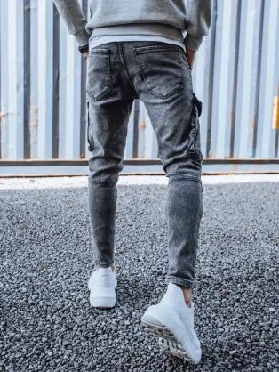 Fekete férfi jogger farmer nadrág