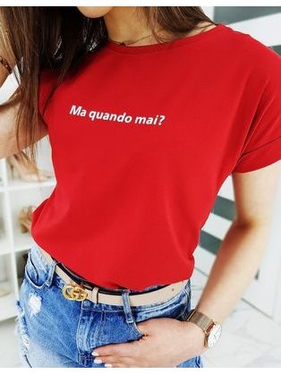 Egyszerű piros női póló Senorita