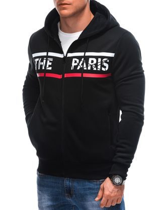 Trendi fekete kapucnis felső PARIS B1625