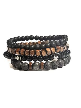 Kombinálható férfi karkötő lávakövekből SL-251 A